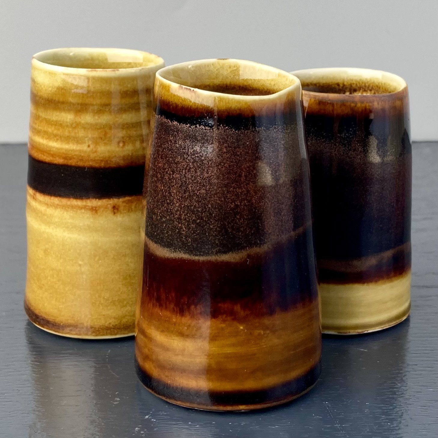 A group of thrown ceramic pieces by Simon Hulbert at The Hay Makers